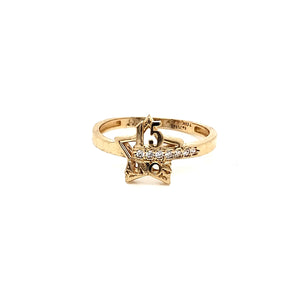 Anillo Oro 10k  15 años #6438