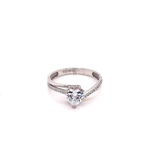 Anillo compromiso Oro Blanco 14k #8102