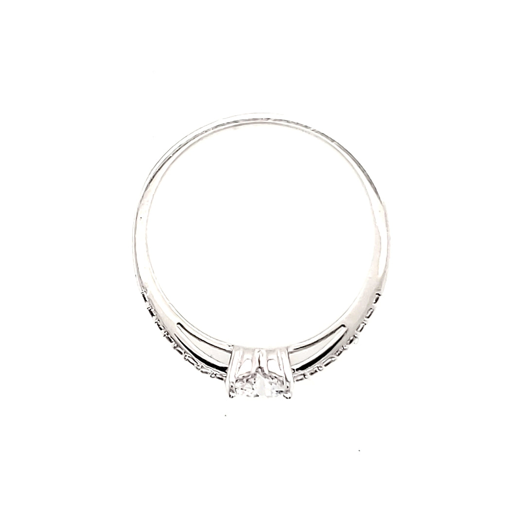 Anillo compromiso Oro Blanco 14k #7912