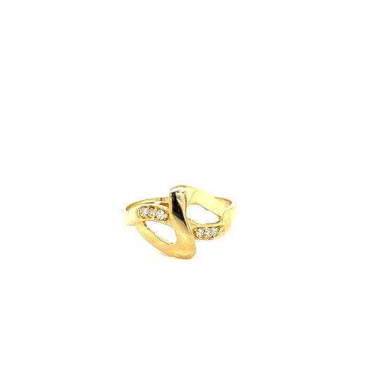 Anillo Oro 14k Amarillo .16 Ct TW Diamante SI2-H #9736