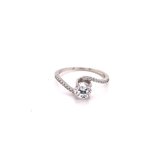 Anillo compromiso Oro Blanco 14k #8098