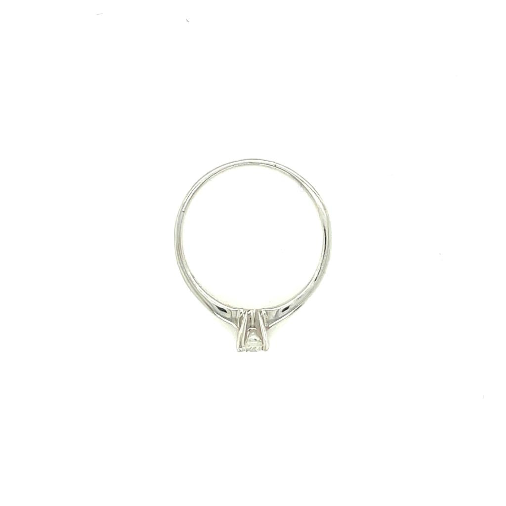 Anillo Compromiso Oro 14k Blanco .30 Ct TW Diamante .22 Ct Central SI2-H #9751