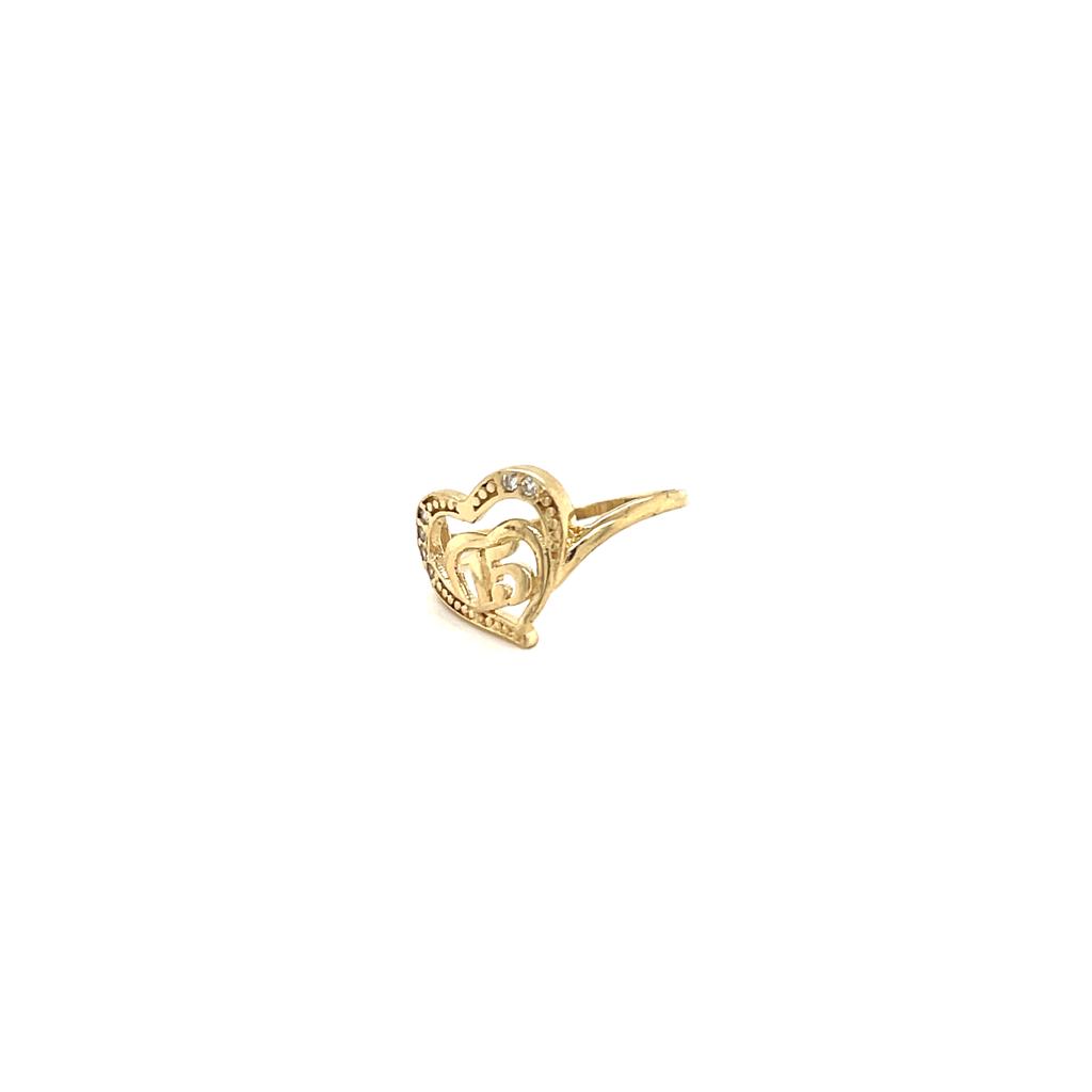 Anillo Oro 10k  15 años #9592