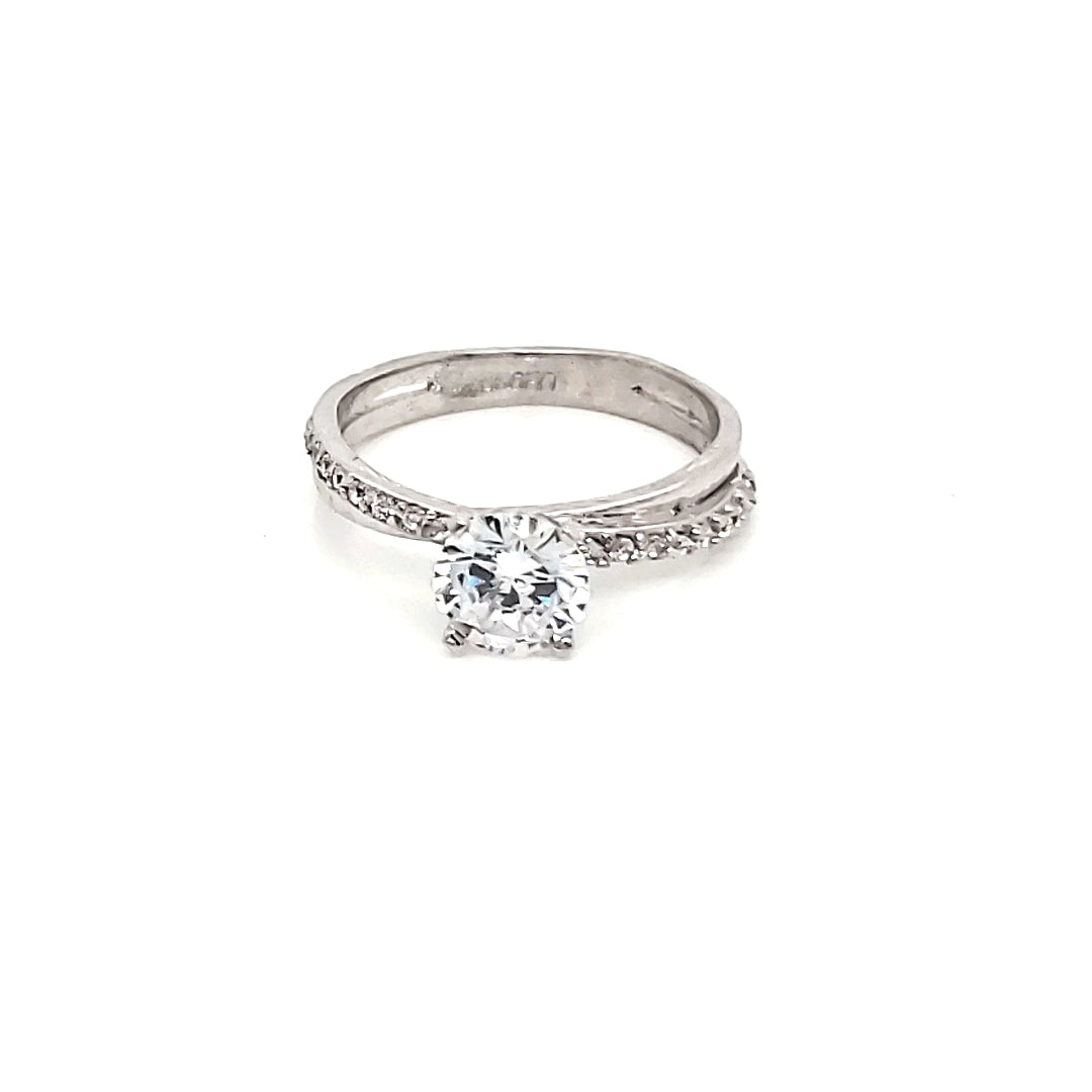 Anillo compromiso Oro Blanco 10k #6541