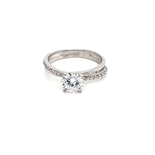 Anillo compromiso Oro Blanco 10k #6541