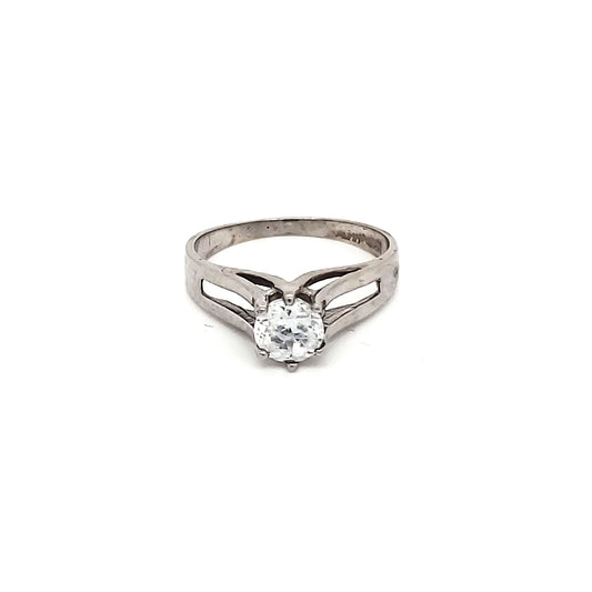 Anillo compromiso Oro blanco 10k # 3784