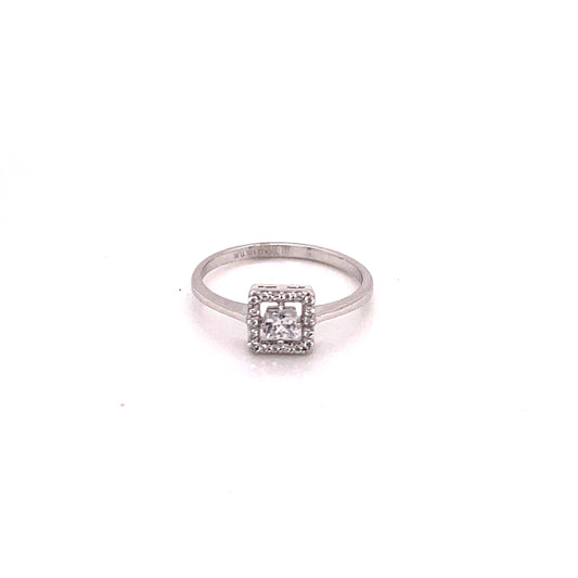 Anillo  compromiso Oro Blanco 14k #8095