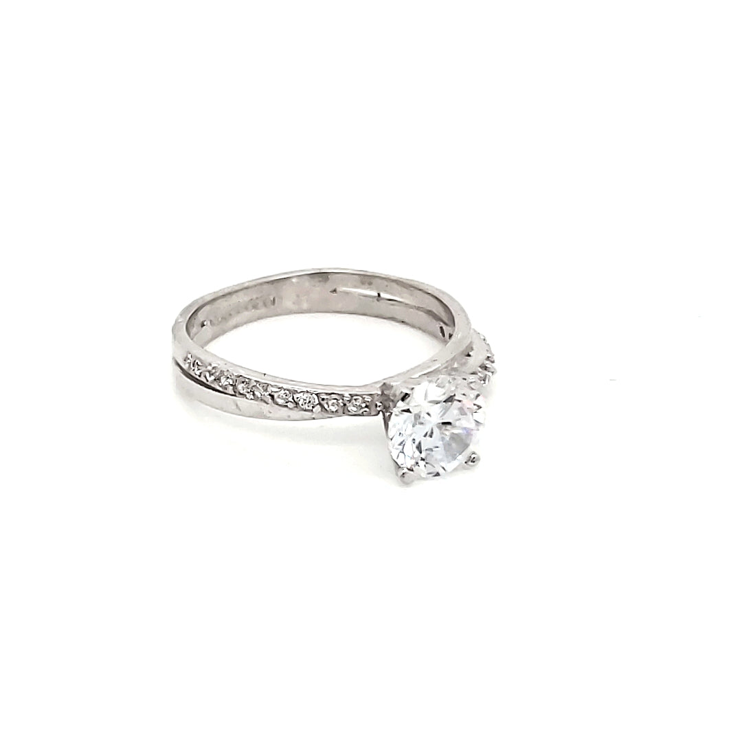 Anillo compromiso Oro Blanco 10k #6541