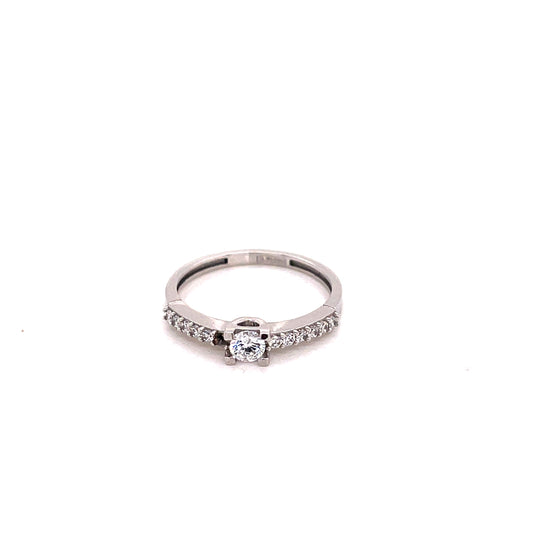 Anillo compromiso Oro Blanco 14k #8103