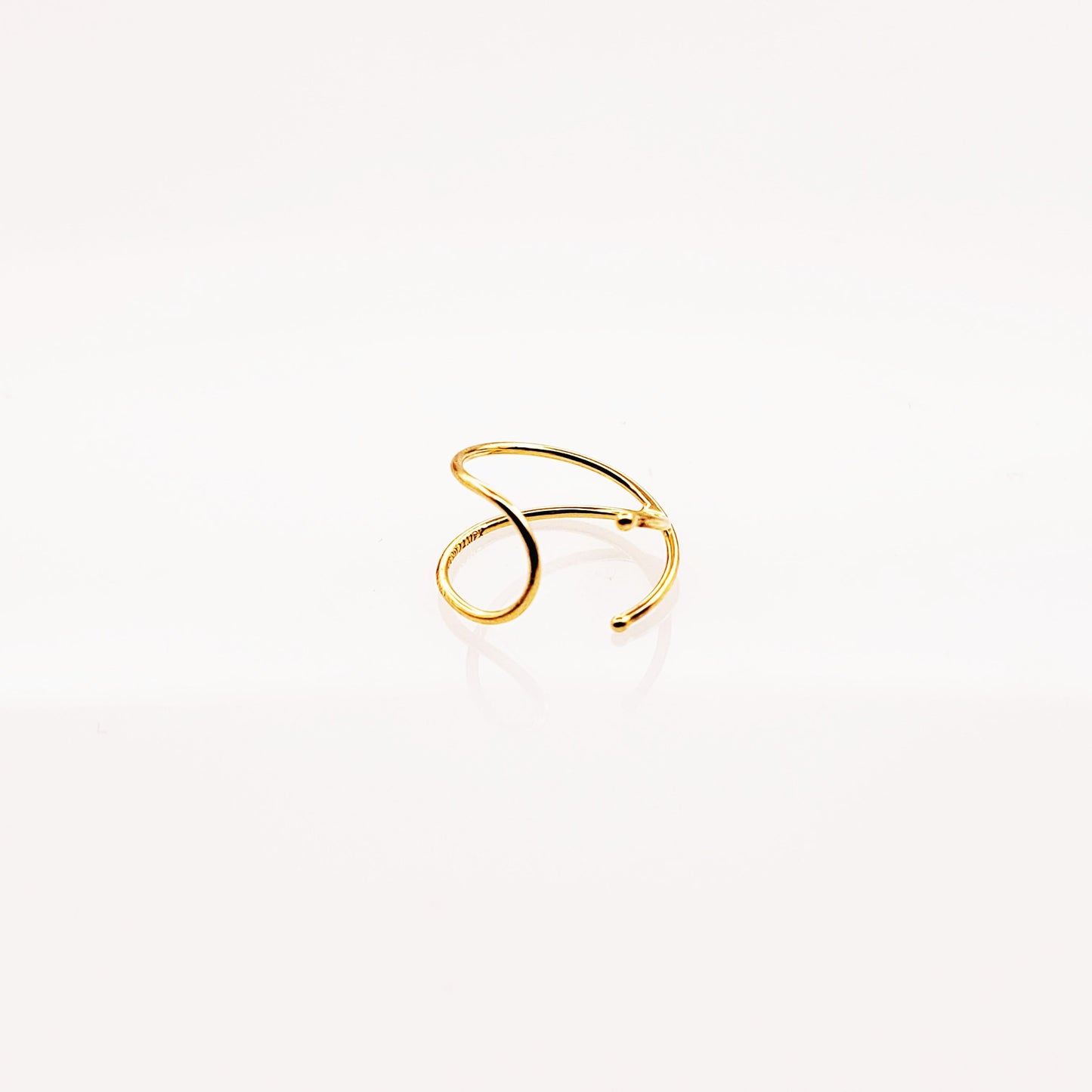Earcuff Oro 10k Doble Alambre Cruzado (1 PIEZA)