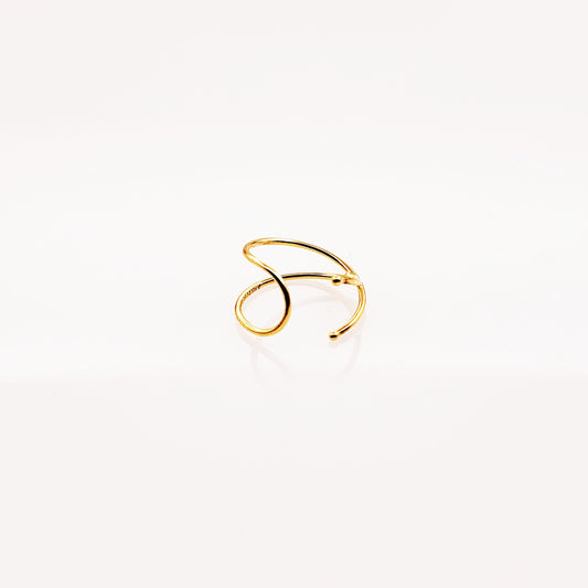 Earcuff Oro 10k Doble Alambre Cruzado (1 PIEZA)