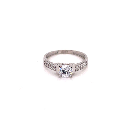 Anillo compromiso Oro Blanco 14k #8097