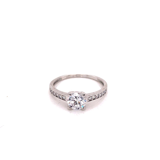 Anillo compromiso Oro Blanco 14k #8107