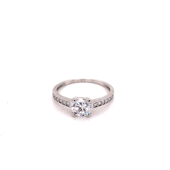 Anillo compromiso Oro Blanco 14k #8107